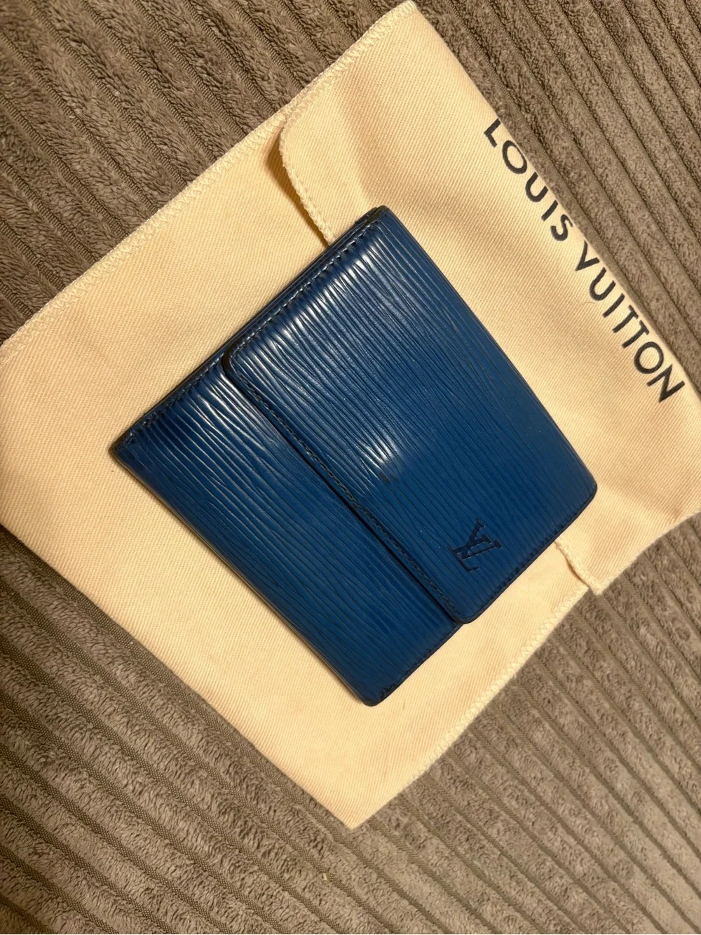 Louis Vuitton Navy Blue Epi Leather Compact Wallet